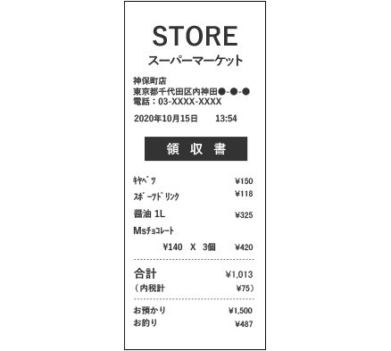 購買証明・レシートをご用意